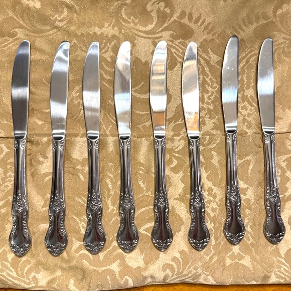 Reed & Barton Rebacraft Candace-Andrea Knives Stainless Flatware Set of 8 Knives - Picture 2 of 7